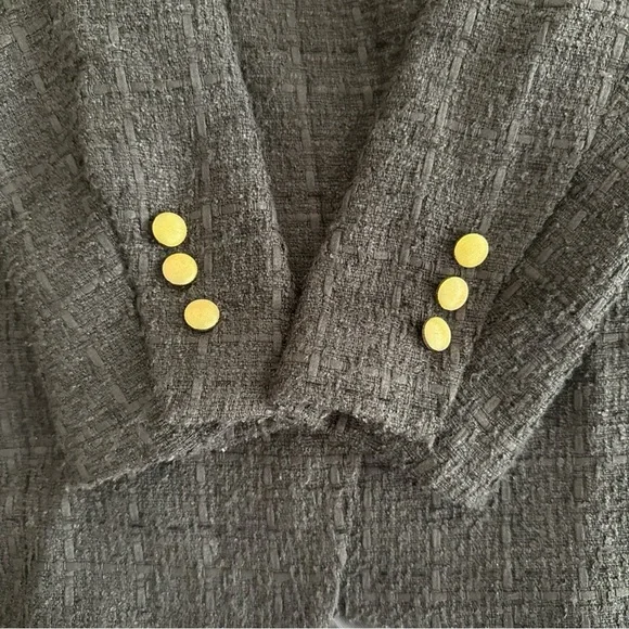 Jason Wu Tweed Double Breasted Blazer Jacket Womens Size Small Black Office - Picture 8 of 12